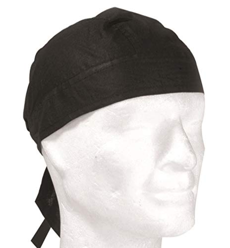 MiMiltec - Bandana para hombre de algodón militar con calavera pirata negra (negro)