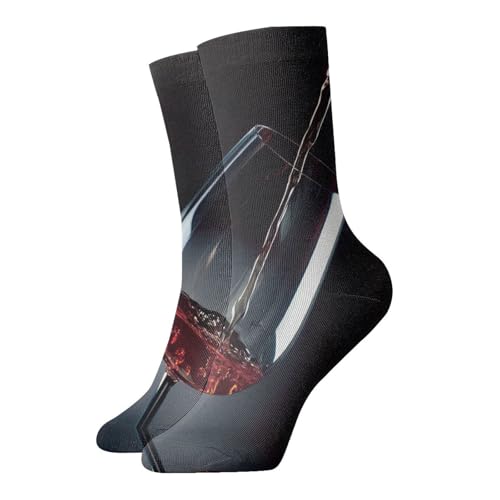 Zcmkjlg Calcetines de copa de vino gruesos y acogedores, calcetines casuales con estampado completo para hombres y mujeres, uso diario en casa