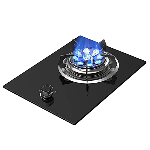 Aouoeeo Placa de Gas, Encimera de Gas, Cocina de Gas con Quemador, Cocina de Gas empotrada, Estufa de Cocina para GLP, Acero Inoxidable o Negro