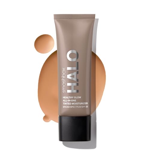 Smashbox Halo Healthy Glow Tinted Moisturizer with SPF 25 | 24-Hour Hydrating Skin Tint with Buildable Coverage and Dewy Finish | Hyaluronic Acid &amp; Niacinamide for Face