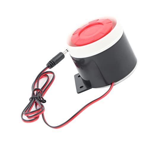 DC 12V Wired Mini Alarm Horn Home Security 110 dB Sound System Red Black Warning Safety System for Home Office