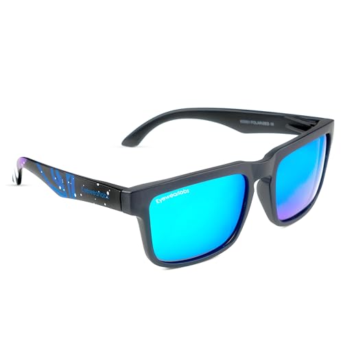 Eyewearlabs OKNO | Polarized Full Rim Rectangular Branded Stylish Sunglasses For Men & Women | 100% UV Protection Shades | Cricket Sports Cycling Driving | Medium | Outlaws