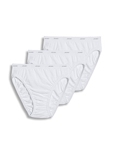Jockey Women's Underwear Plus Size Classic French Cut - 3 Pack, white, 8