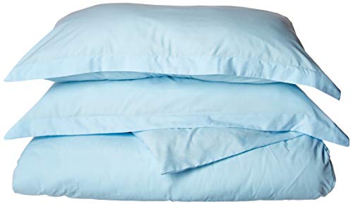 Elegant Comfort 1500 Thread Count - Wrinkle Resistant - Egyptian Quality 3pc Duvet Cover Set, Solid, King/Cal-King, Light Blue/Aqua