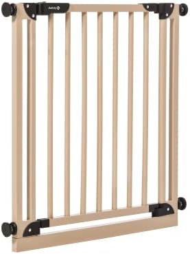 Safety 1st Essential Wooden Barrera de seguridad niños, para puertas y escaleras con apertura de 73-80 cm, extensible hasta 94 cm con extensiones que se venden por separado, color madera natural