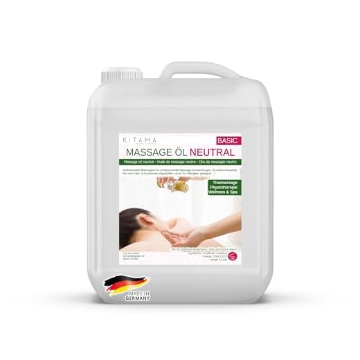 Kitama Aceite para masaje neutral 5l (5000ml) - Aceite para Fisioterapia de masaje Wellness Spa tailandés sin fragancia