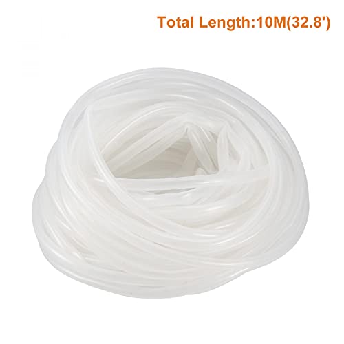 Sourcingmap Silicone Tube 2mm ID X 5mm OD 32.8' Flexible Silicone Rubber Tubing Water Air Hose Pipe for Pump Transfer White - Image 3