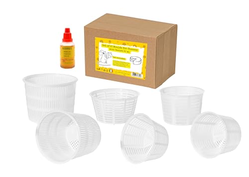 Set di 25 Fuscelle per Formaggio - Stampi per ricotta, Stampo in plastica per formaggi a pasta molle, Caglio