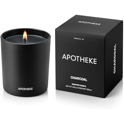 Apotheke Signature Scented Candles for Home, Charcoal - 10.5 Oz