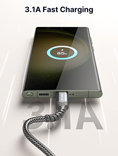 Jsaux Usb-C To Usb A Cable 3.1A Fast Charging [2-Pack 6.6Ft], Usb Type C Charger Cord Compatible With Samsung Galaxy S10 S9 S8 S20 Plus A51 A12 A11, Note 10 9 8, Ps5 Controller -Grey #TOP2