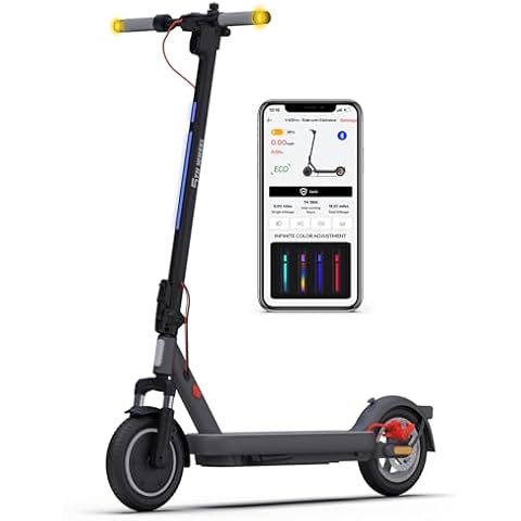 5TH WHEEL V40PRO Electric Scooter with Turn Signals - 24.9 Miles Range & 20 MPH, 48V 800W Peak Motor, 10" Solid Tires, Dual Suspension and Ambient Light, Foldable Electric Scooter for Adults Cover