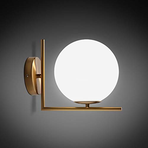Applique murale pour couloir sombre avec abat-jour en cloche de verre clair