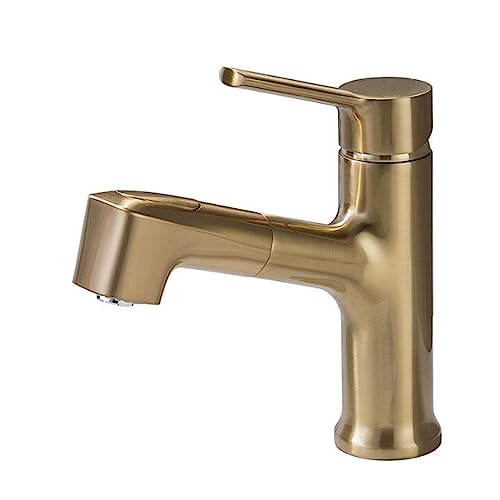 Grifo de lavabo extraíble dorado para un baño elegante y rutinas de belleza cómodas