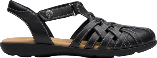 Clarks Elizabelle Mia Sandales en cuir noir pour femme chic