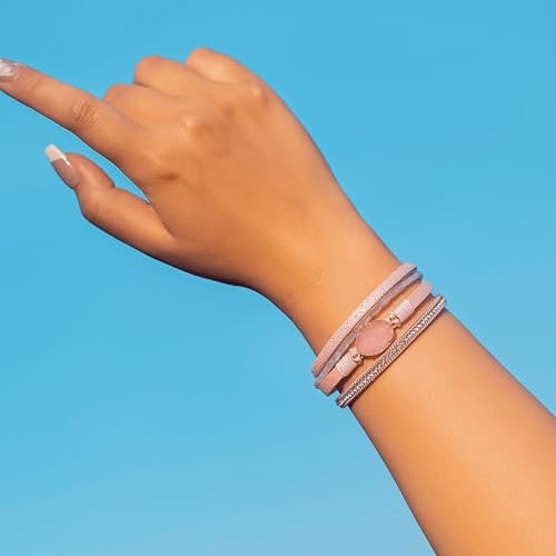 image for FANCY SHINY Boho Leather Wrap Bracelet Stackable Chunky Crystal Cuff B