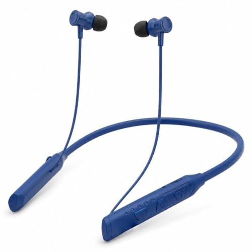 Image of Bluetooth Neckband Earphones with Inline Controls, Blue