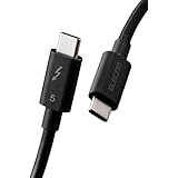エレコム USB-C Thunderbolt 5 ケーブル 1m 240W 高速データ転送 USB PD対応 8K/60Hz 最大120Gbps スリムケーブル採用 [Thuderbolt 4 / Thunderbolt 3, USB4 互換] 【Intel正規認証品】MacBook Pro/Mac Mini (2024年発売モデル)対応 TBT5-10BK