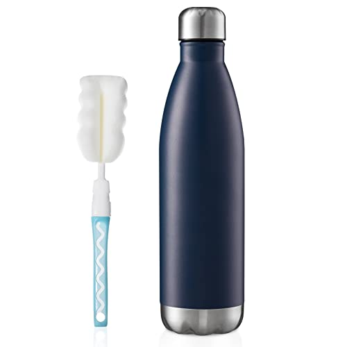 Meway 25Oz Sport Water Bottle Vacuum Insulated Stainless Steel Sport Water Bottle Leak-Proof Double Wall Cola Shape Water Bottle,Keep Drinks Hot & Cold (Navy,1 Pack) #TOP21