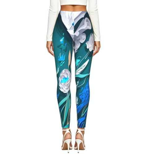 Leggings de libélula para mujer mallas elásticas opacas Blue Fly 4