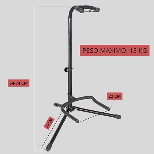 Suporte de Chão Violão Guitarra Baixo Com Trava de Segurança Profissional Dobravel