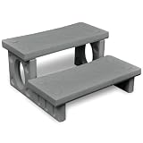GeenYuu Graue Spa-Treppe aus robustem Kunststoff 70x65x34 cm mit rutschfester Oberfläche und doppelseitigen Laufflächen für Whirlpool, Jacuzzi, Schwimmbecken und Outdoor Wellness Nutzung