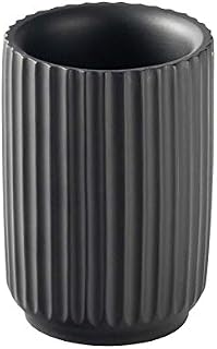 Harbour Housewares Toothbrush Holder - Bathroom Sink Basin Tumbler Caddy for Toothbrushes, Toothpaste - Concrete - Black