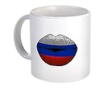 Lips Russian Flag : Gift Mug Russia Expat Country For Her Woman Feminine Women Sexy Flags Lipstick - White