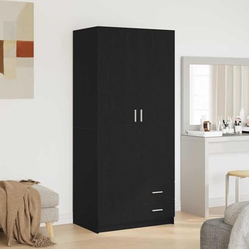 Slish 862437 - Armario de roble negro con Der 80 x 52 x 180 cm, armario moderno de madera de ingeniería para el hogar