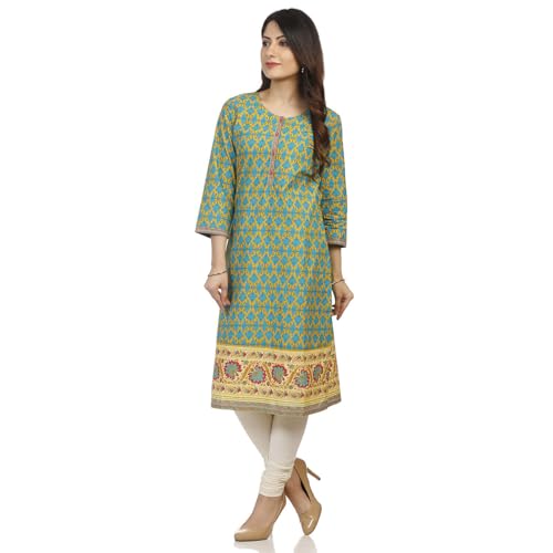 Image of Rangriti Womens Round Neck Printed Kurta