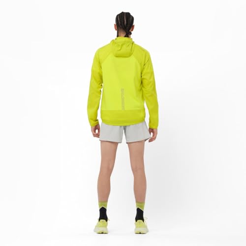 Image of Salomon Men's Bonatti Cross Wind, Reflective Windproof Hooded Zip-Up Jacket