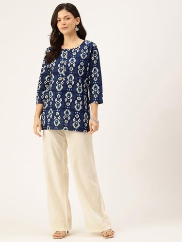 Image of feranoid Printed Top with Round Neck & 3 /4 Sleeves (S-XXL)