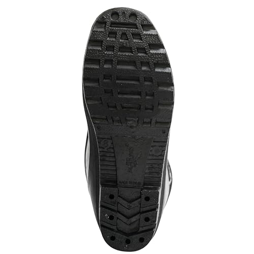 Image of Hillson Welcome Gumboot | Waterproof, Anti-Skid, Comfortable Sole, Full Black, Protection against Oil, Acid, Chemicals | Size 06 INDIA /UK