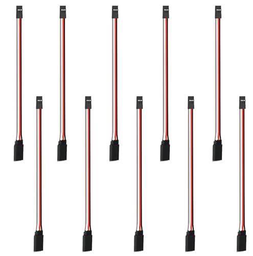 10-Pack 150mm Servo Extension Cable Y Connector 3 Pin Plug Splitters Rc Connector for Jr Futaba Jst Rc Car Quadcopter Airplane (Male to Female Harness)
