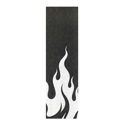 voucong Black Fluorescent Cool Flame White Skateboard Grip Tape roll Tear-Proof Grip Tape for pro Scooters 33×9 Inch lija para patineta