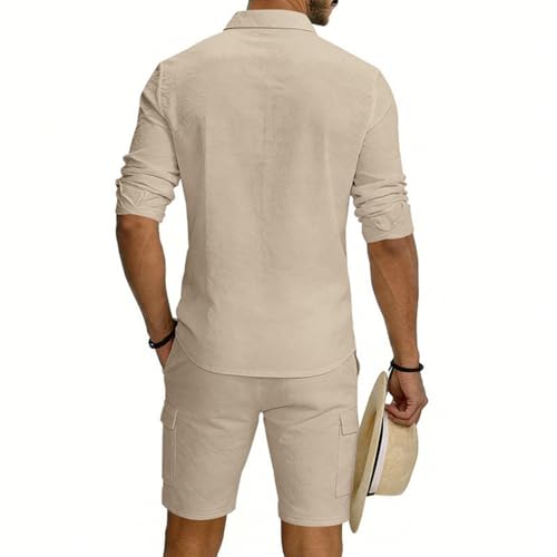 Ensemble 2 pièces mode décontractée lin de qualité supérieure homme - 5