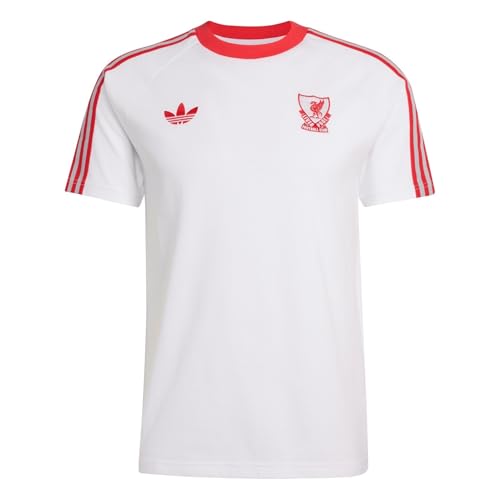 adidas Mens Liverpool Originals T-Shirt 25 26 Short Sleeve White/red S