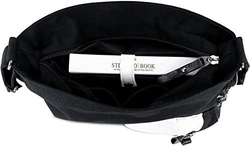 Anime Canvas Messenger Bag for Women Men Cartoon Printed Flap Synthetic Leather Satchel Shoulder Crossbody Bag Handbag Black4