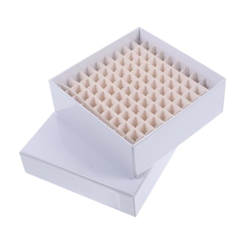 VILLFUL Box Microcentrifuge Tube Container Microcentrifuge Tube Storage Holder for Freezer Laboratory Holder Cryogenic Storage Holder for White Paper
