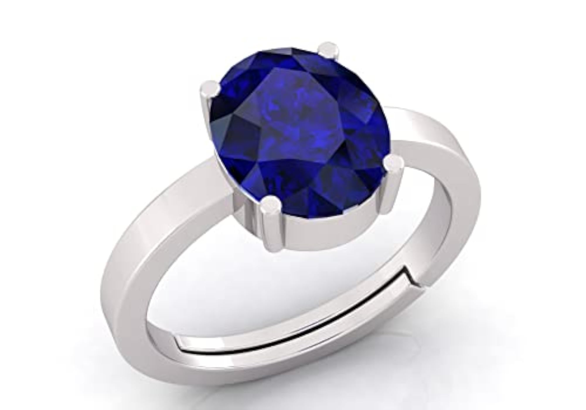 Men's 7.25 Ratti Blue Sapphire Adjustable Ring, Lab Certified Neelam
