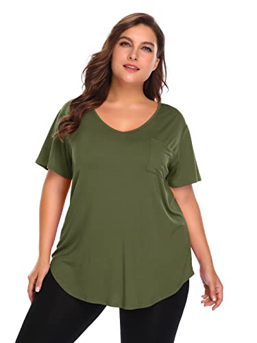 Image of BELAROI Women Plus Size Tops V-Neck Tunics Shirts