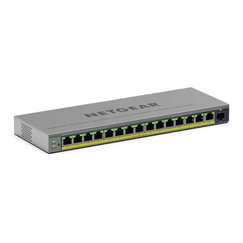 Image of NETGEAR 16-Port Gigabit Ethernet PoE+ Easy Smart Managed Switch - with 15 x PoE+ @ 231W, 1 x SFP, Fanless, Desktop or Wall Mount (GS116EPP)