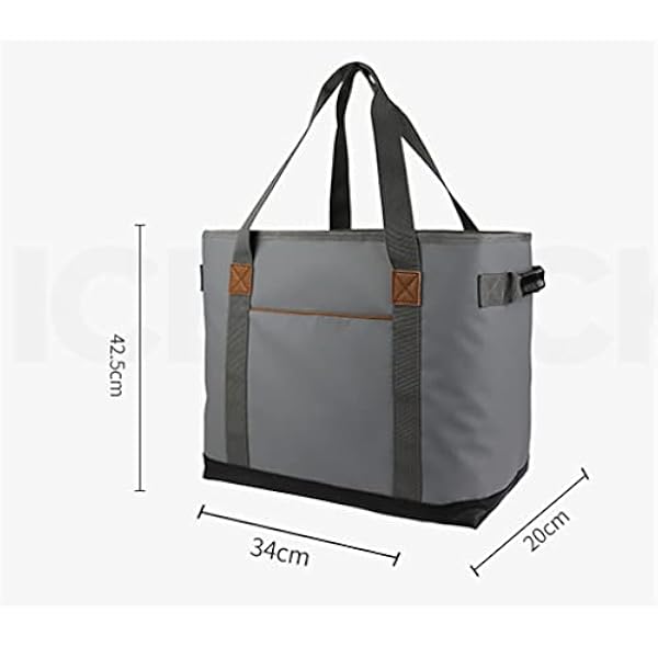 Bärbar axel Vattentät Picknick Öl Frukt Dryck Ispåse Ice Pack Lunch Lunchpåse Isolering (Color : Blue,White, Size : 34x20x42.5cm)