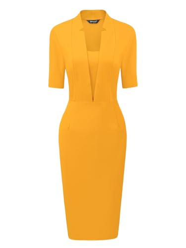 Image of Allegra K Work Dresses for Women's Short Sleeve Business Office Pencil Dress