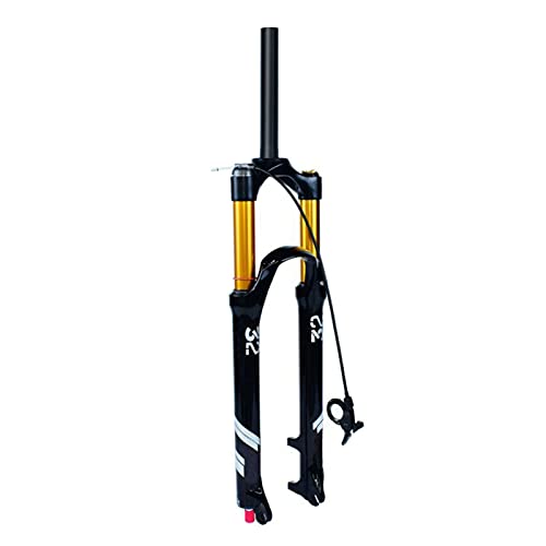 UPPVTE Fahrrad Luft Vorderrad Gabel, 26/27,5/29 Zoll Magnesiumlegierung Vordere Gabel Remote Lockout QR 9mm Rebound Anpassung Reisen 140mm Fahrradzubehör (Color : Straight Tube RL, Size : 26inch) Cover
