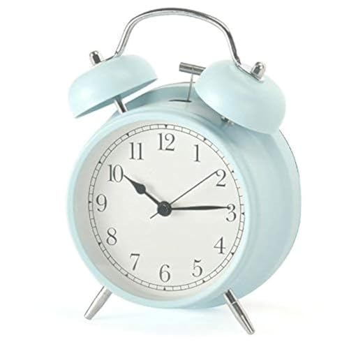 3 4 Classical Retro Twin Bell Alarm Clocks Mute Silent Quartz Movement Non Ticking Sweep Analog Morning Wake Up Mechanical Alarm Clock with Nightlight Backlight for Kids