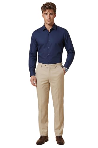 Image of Peter England Men Regular Mid Rise Everyday Woven Formal Trouser