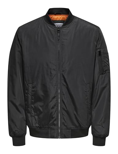 Bomber homme noir Only & Sons veste de mi-saison legere joshua