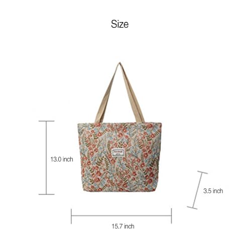 Bolsa tote de tela con diseño bohemio y floral, color azul miniatura 4