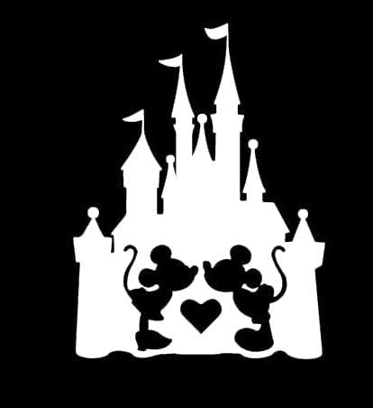 Castle Mickey Minnie Makarios LLC |Cars Trucks Vans Walls Laptop MKR| White |5.5 x 4|MKR810
