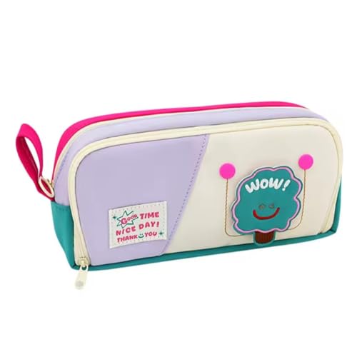 Image of Invite Large Capacity Cute Aesthetic Pencil Case with Multi Compartments, Multi-Pocket Pastel Pen Pouch Organizer with Zipper, Kawaii School Supplies Bag for Girls, Teens & Students (Wow Purple)